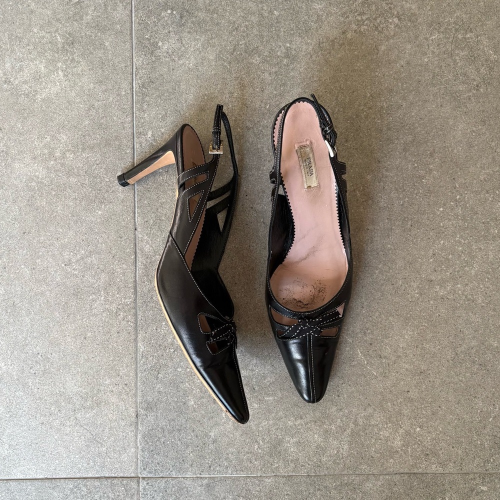 Prada Black Pointed Toe Heels